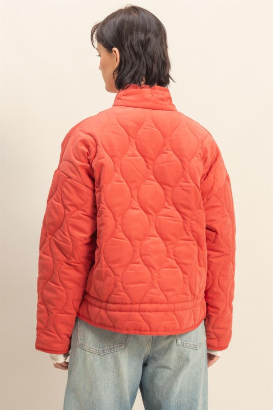 Quilted Jacket With Drawstring Hem