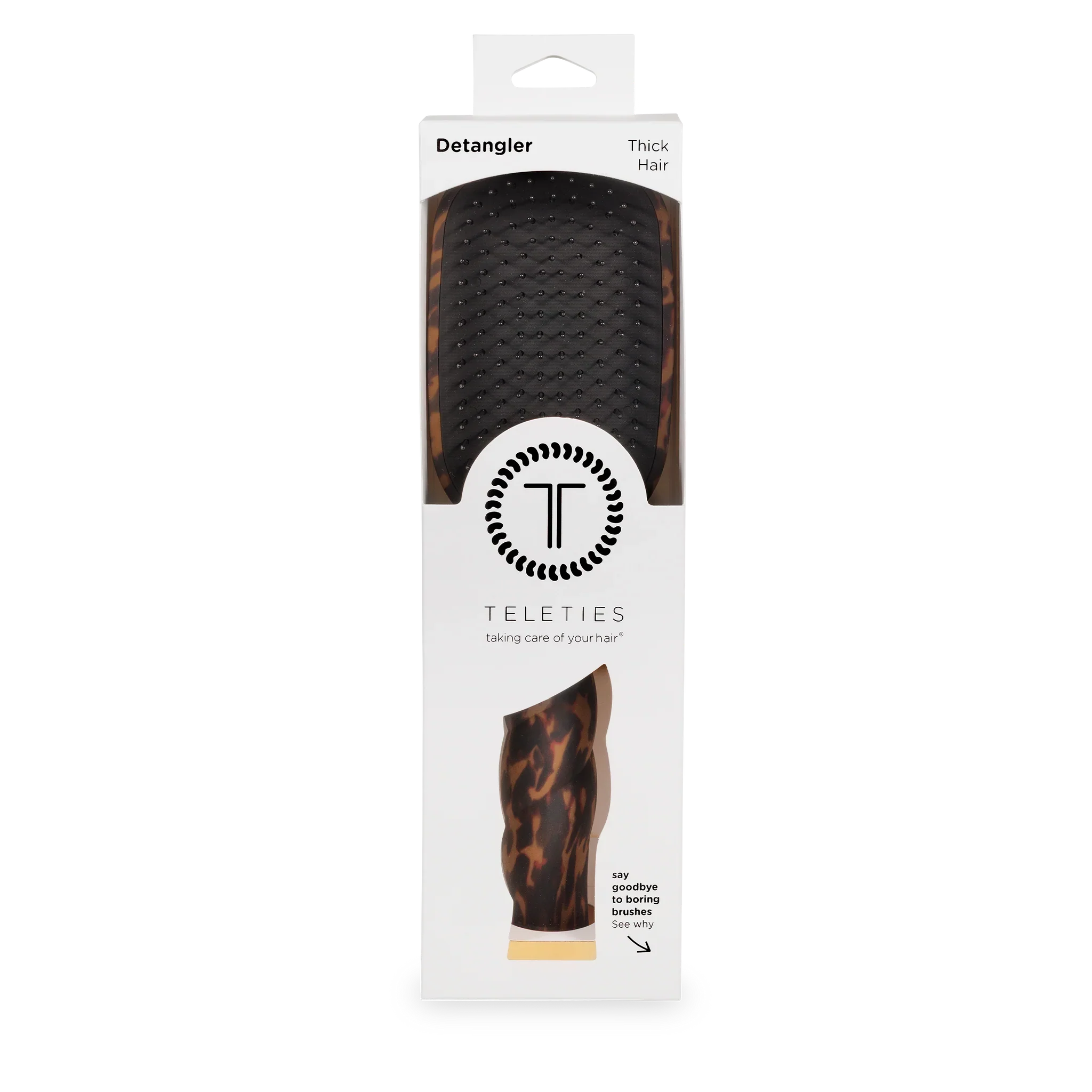 TELETIES Detangler Hair Brush for Thick Hair – Tortoise