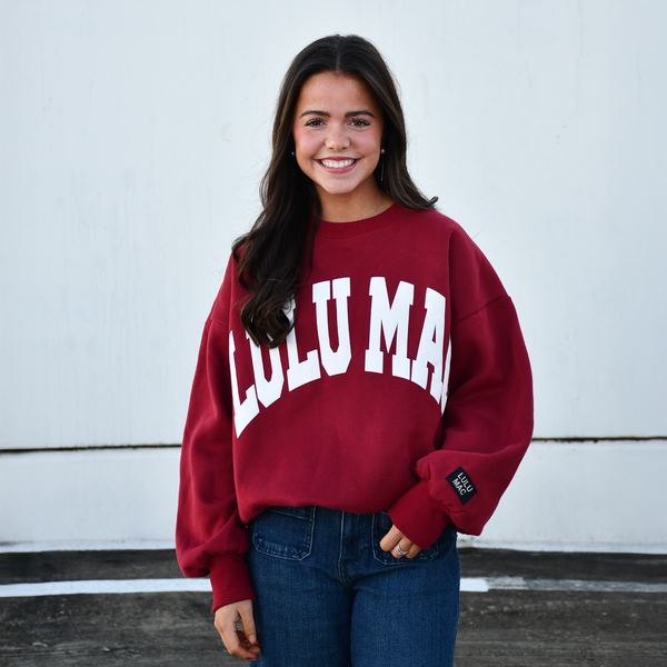 Lulu Mac Puff Cardinal/White Sweatshirt