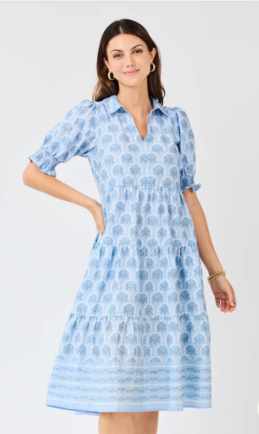 Mary Square Molly Sunshower Flora Blue Dress