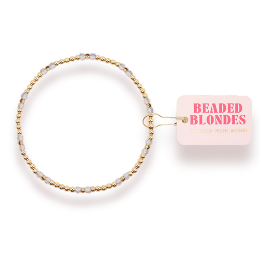 Light Blue Hazel Bracelet: Standard 6.75 inch | Beaded Blondes