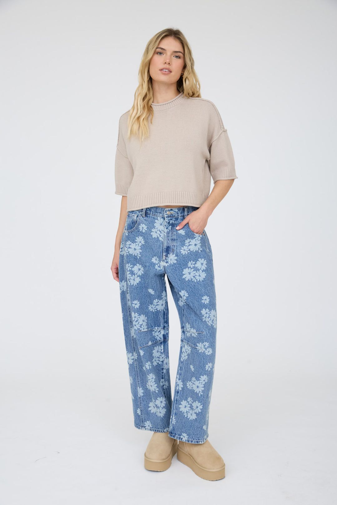 Blu Pepper-EXPOSED SEAM DROP SHOULDER SHORT SLEEVE PULLOVER