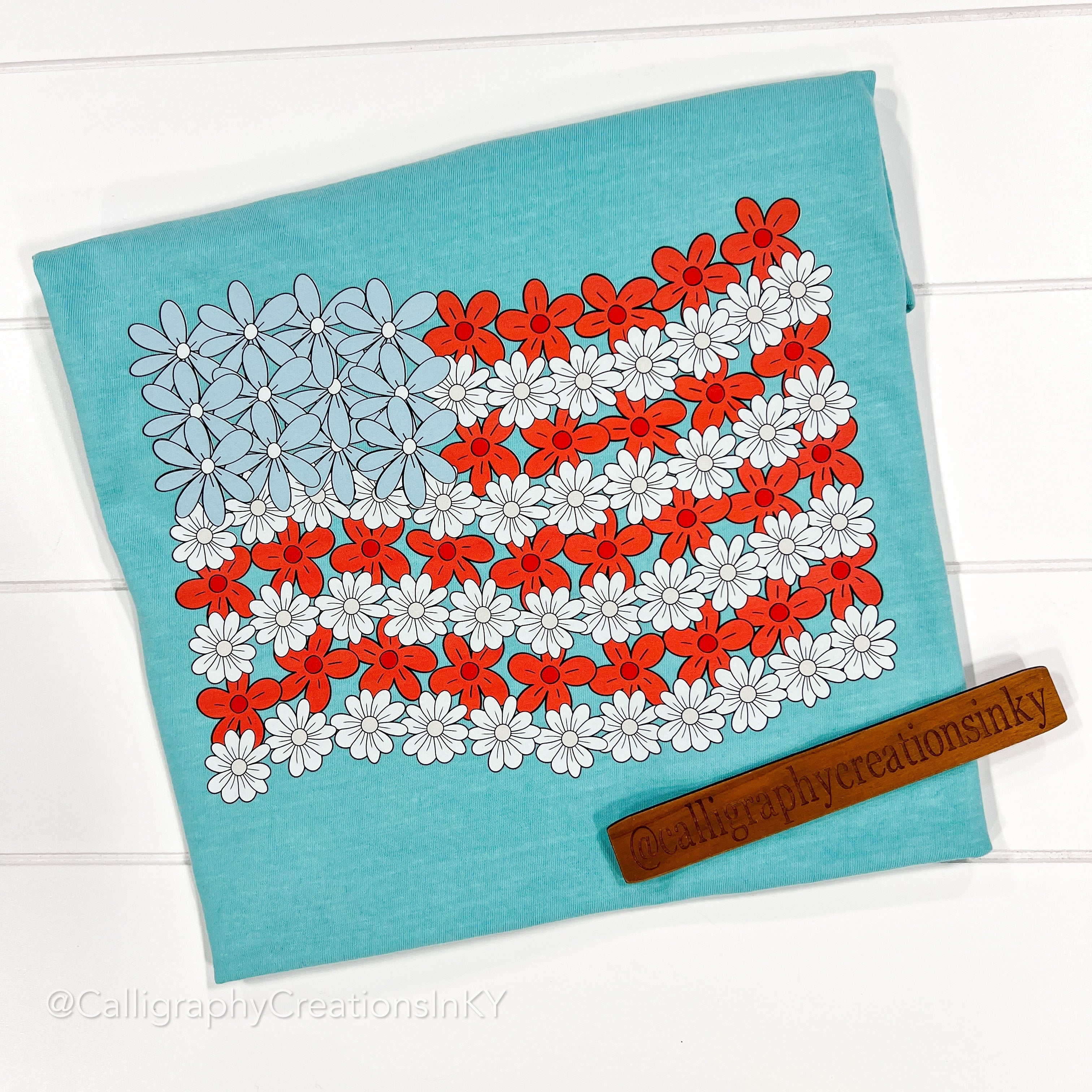 Mint • Floral Flag CC Tee