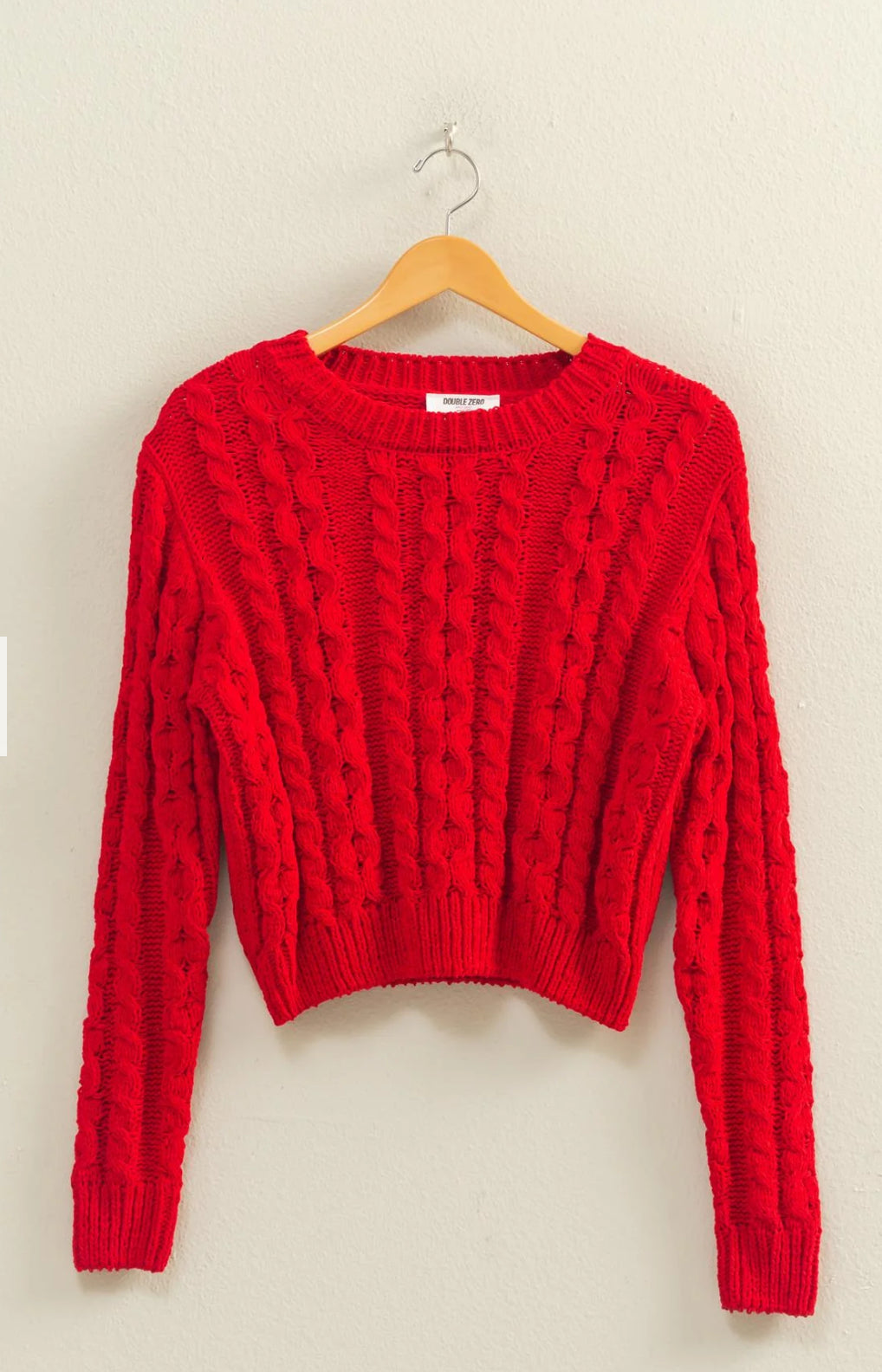 Cable Knit Cropped Sweater - Talk of the Town