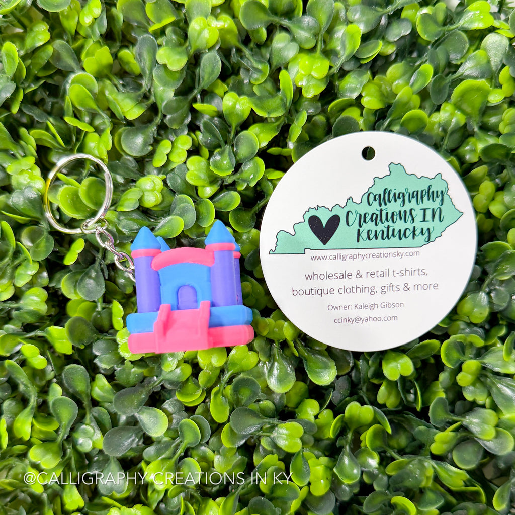 Bounce House Fidget Clicker Keychain