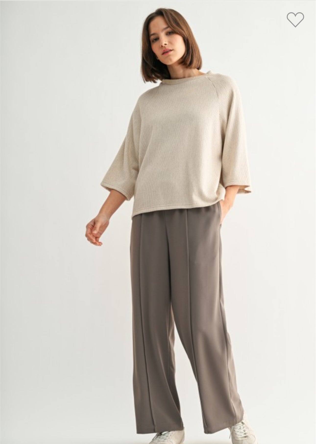 Knitted Raglan Sweater Top - Talk of the Town