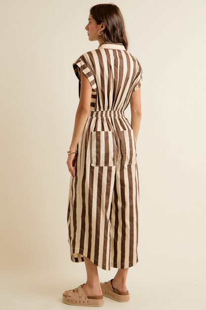 Cafe Striped Jumpsuit