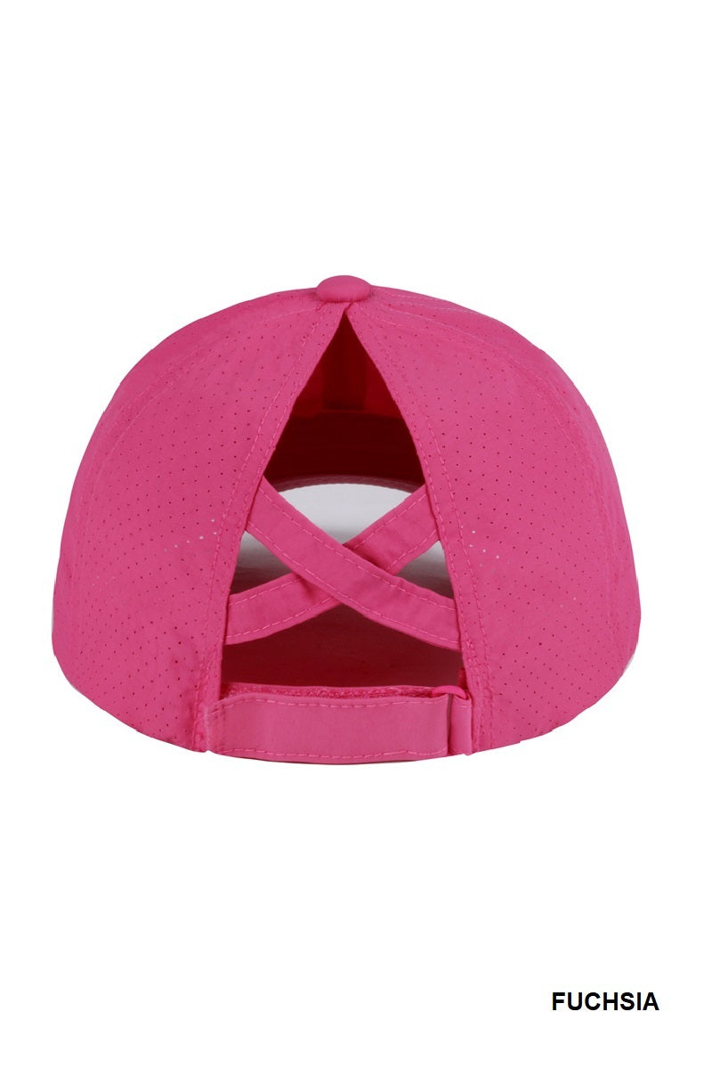 Zenana Cross Ponytail Dry-Fit Cap