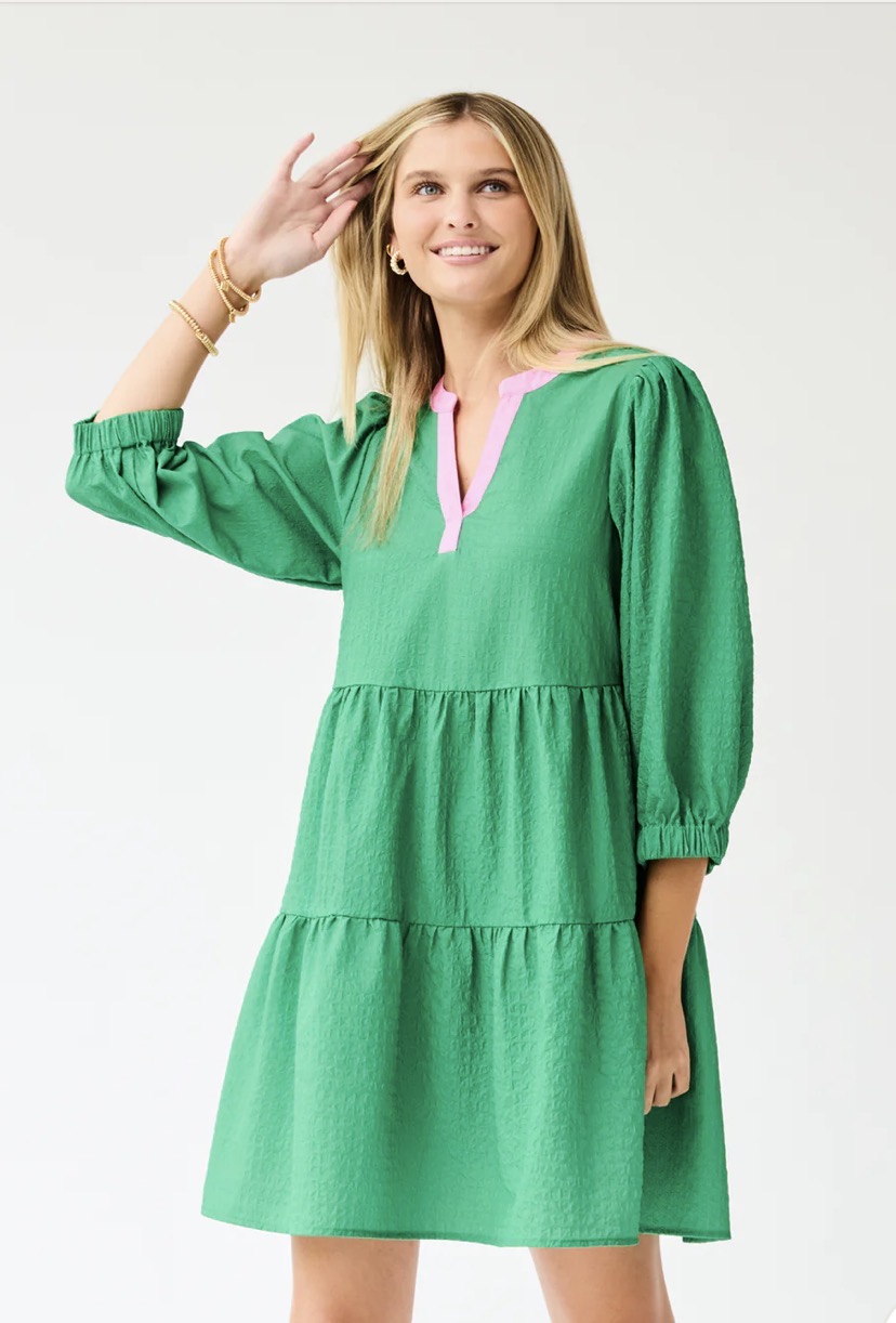 Mary Square Cooper Dress Green