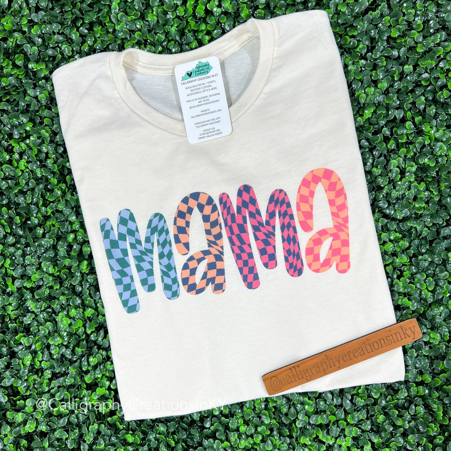 Colorful Checkered Mama Tee