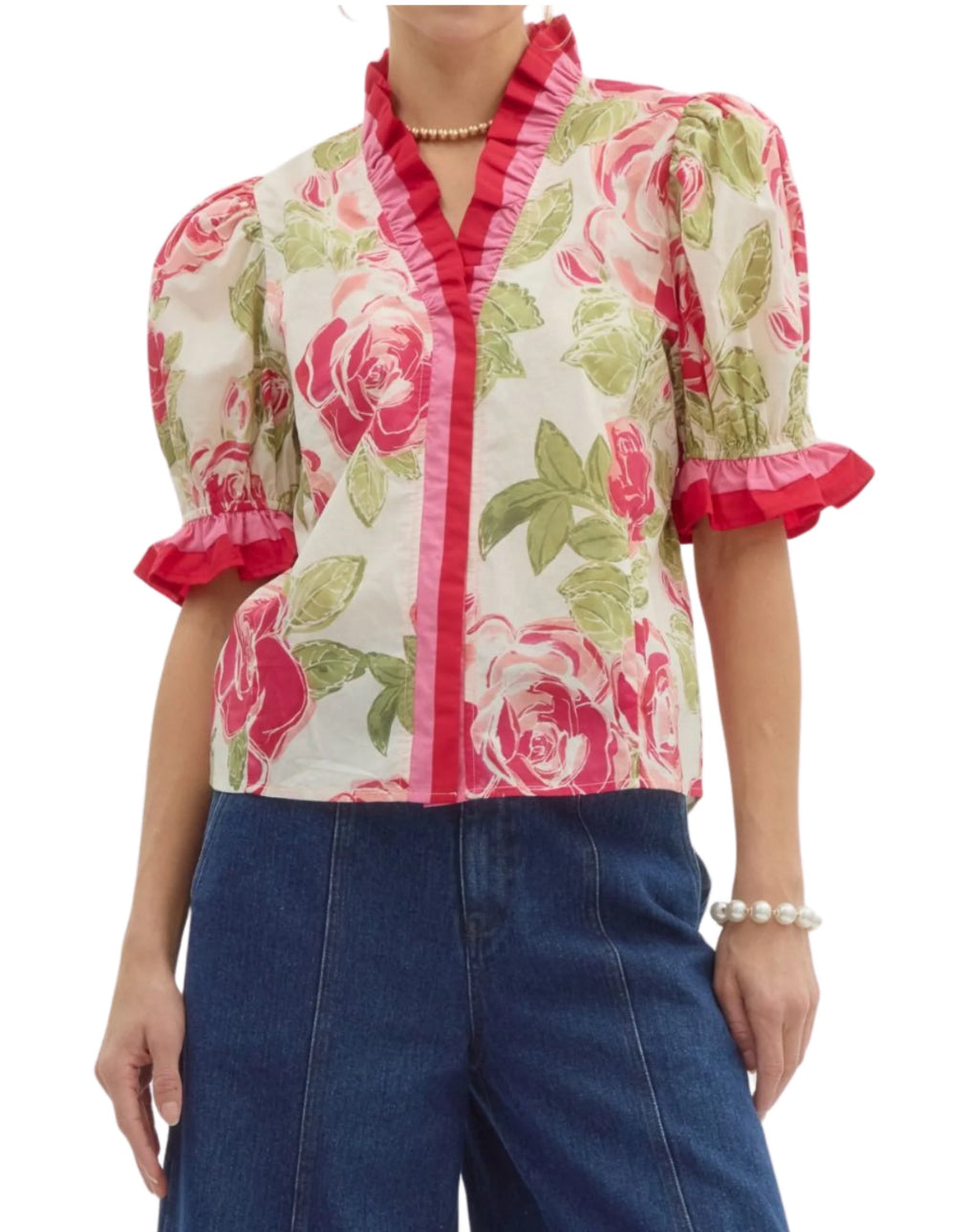Lilly Leaf Print Top