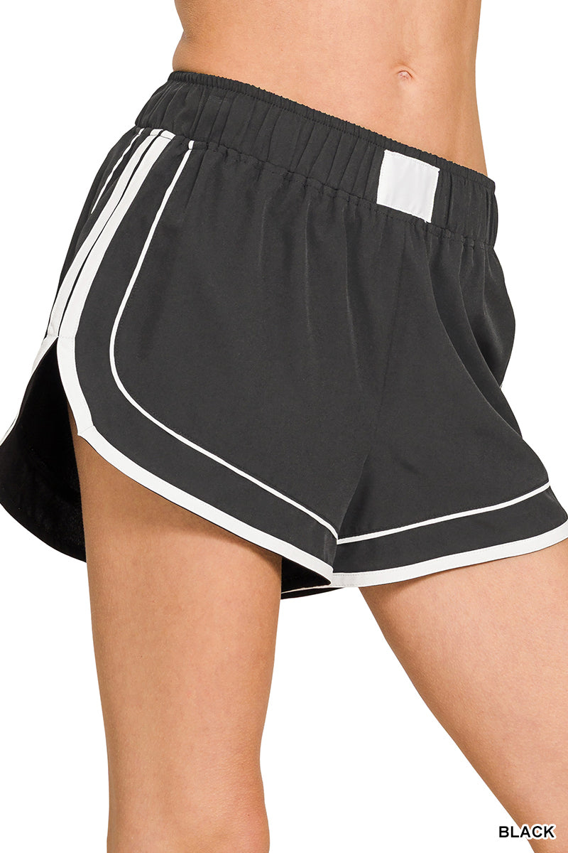 Zenana SOFT WOVEN LINED DOLPHIN SHORTS