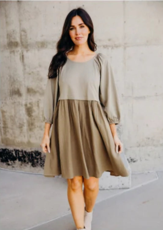 BB- Dawn Dusty Olive Dress