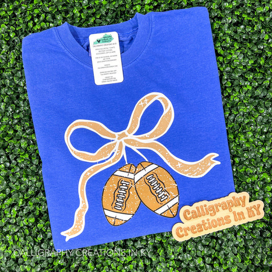 Mystic Blue | Football Bow CC Tee