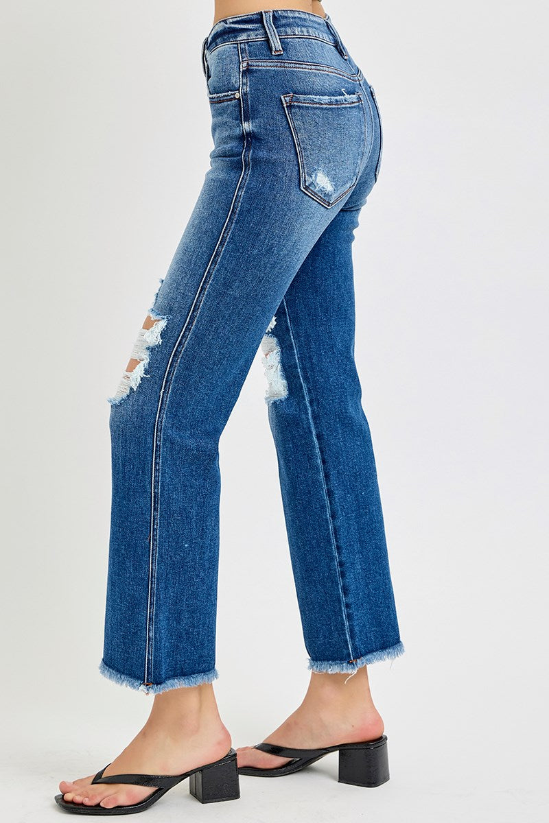 Mid Rise Crop Flare Jeans