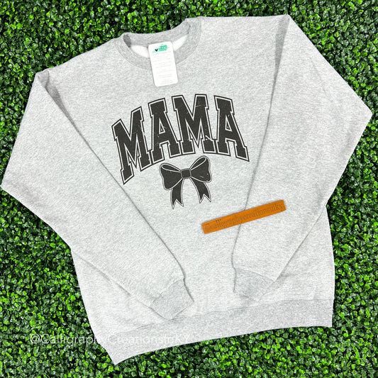 Distressed Mama Bow Sweatshirt