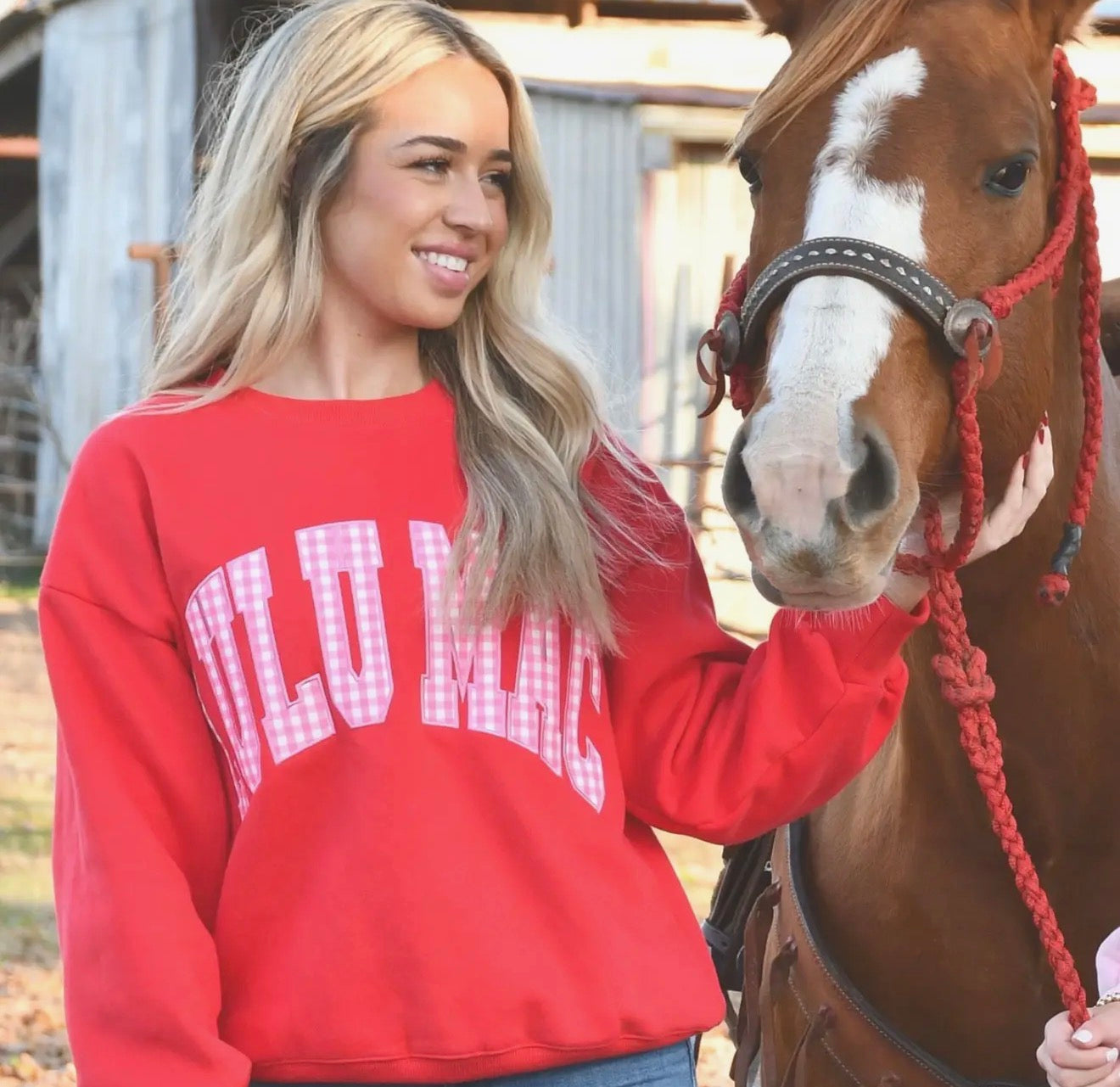 Lulu Mac Red With Pink Gingham