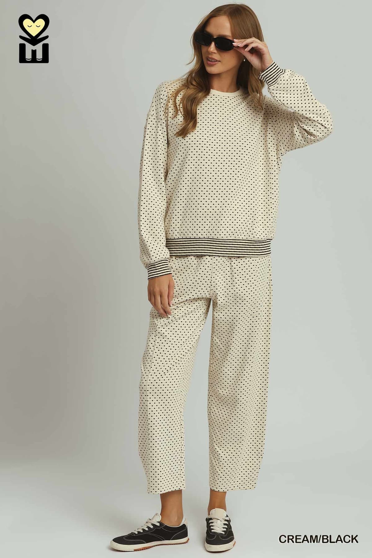 Umgee-2 piece set polka dots & stripes