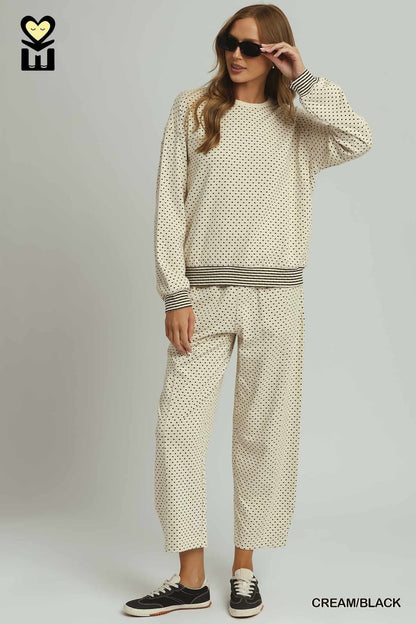 Umgee-2 piece set polka dots & stripes