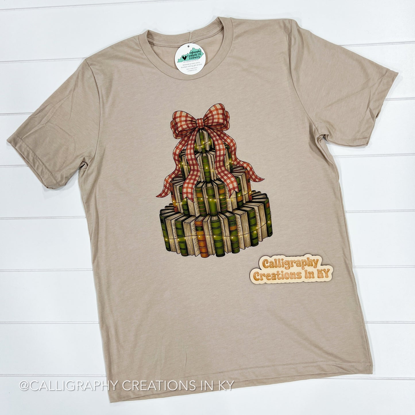 Books Christmas Tree Tee