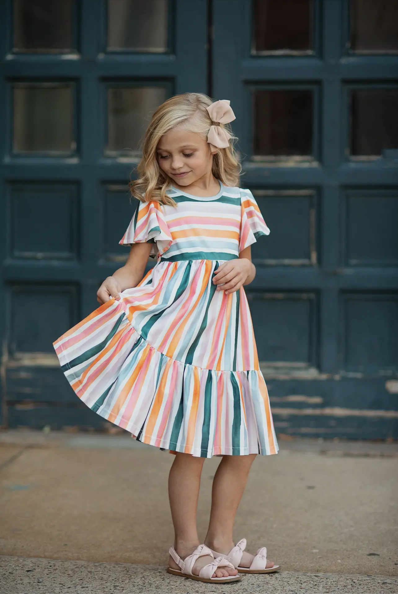 Kids Rainbow Striped Dress