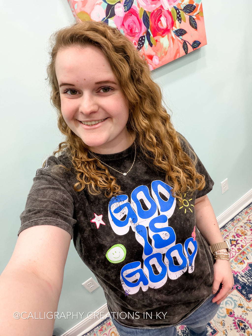 God Is Good Acid Wash Tee