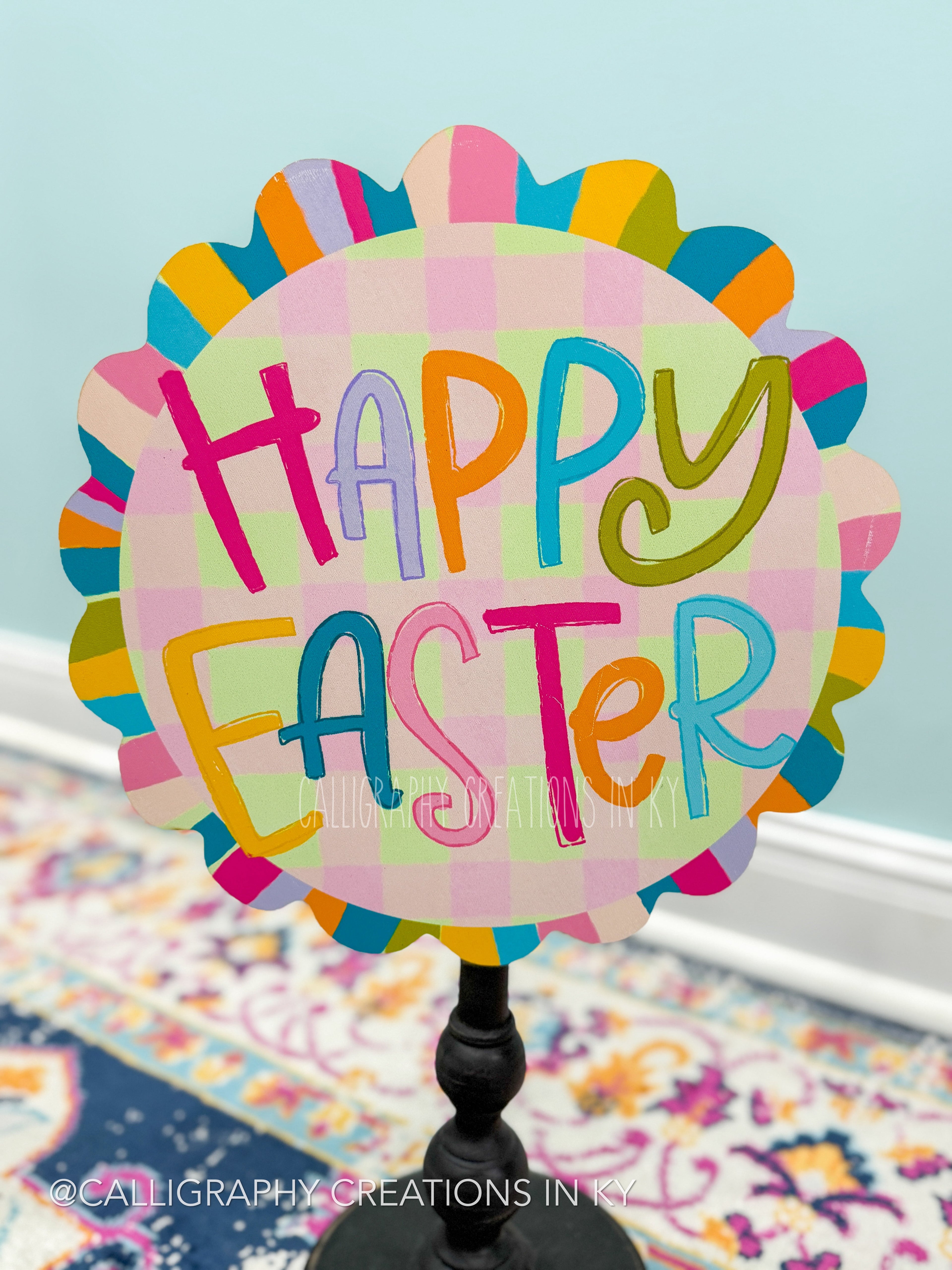 Happy Easter Scallop Topper - Doodles By Rebekah