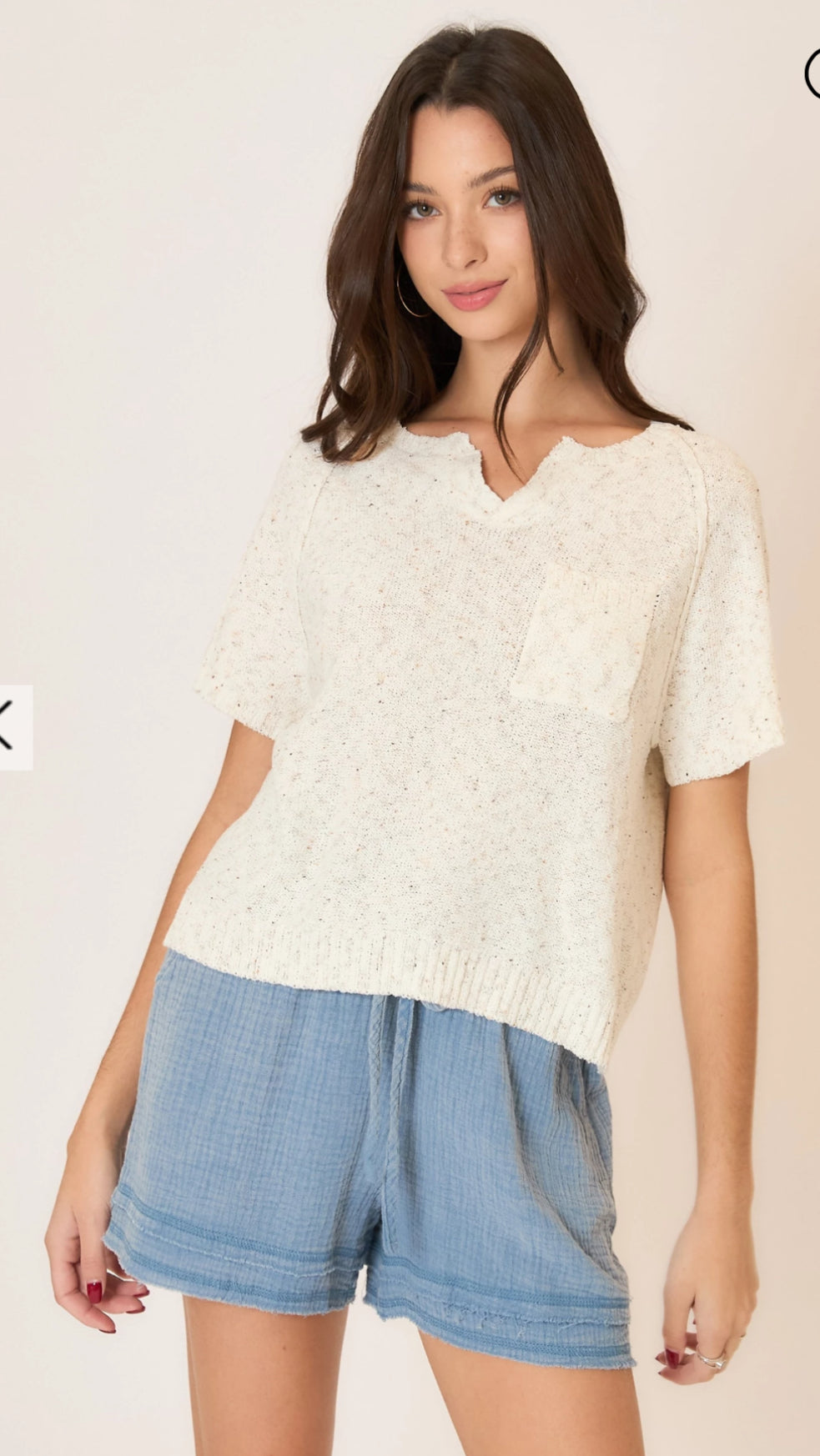 Light knit Melange 
Sweater Top