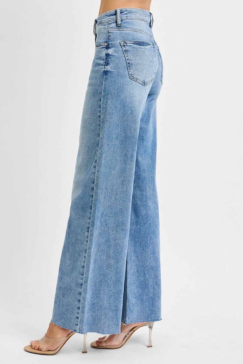 Risen-Tummy Control High Rise Ankle Palazzo Pants
