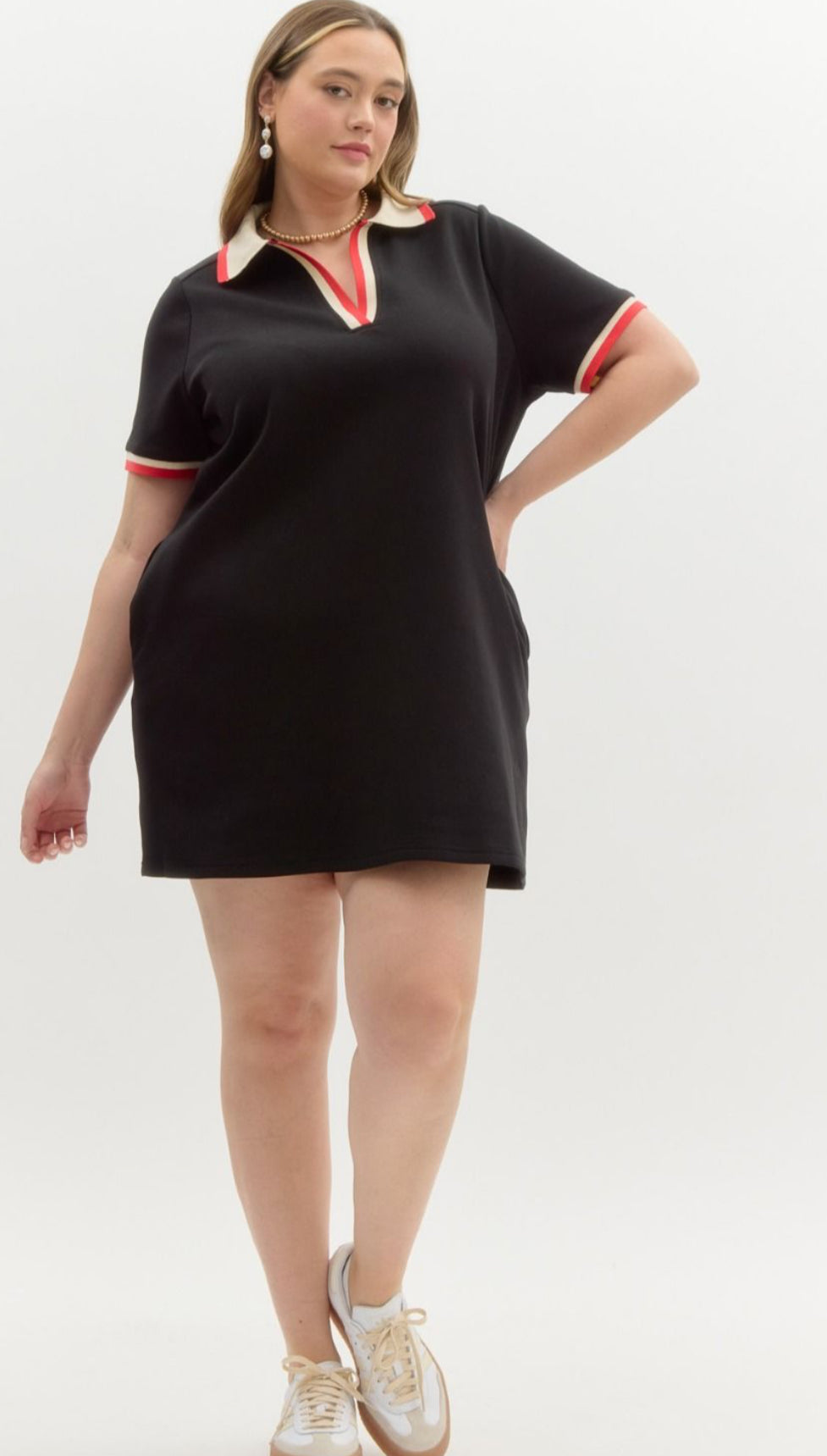 Pullover Tennis Dress-Black