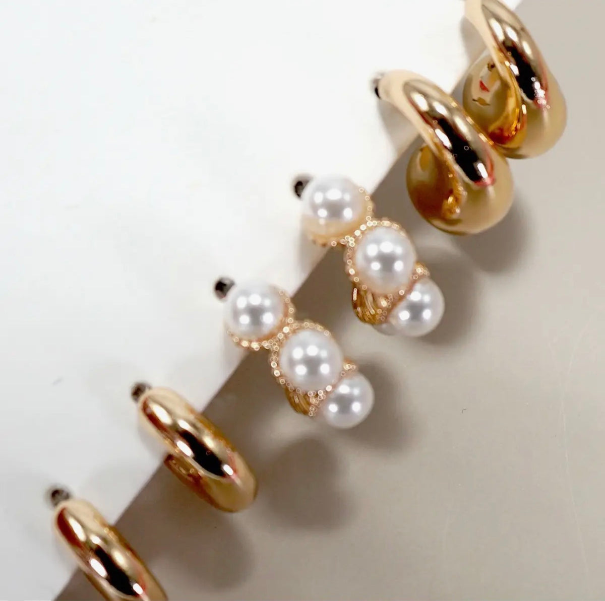 Gold Huggie Hoop Set