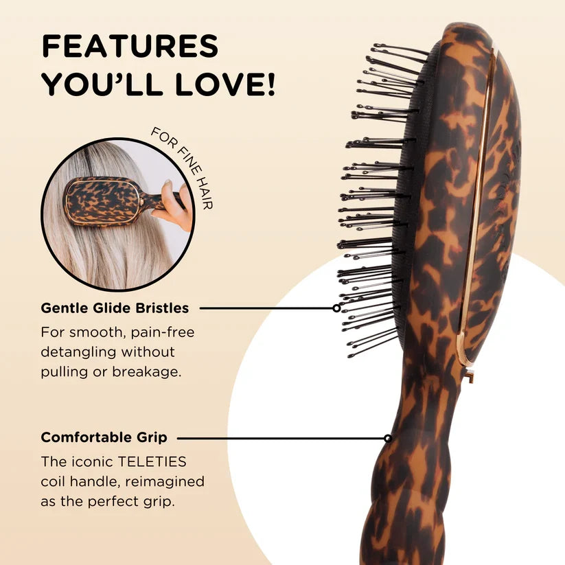 TELETIES Detangler Hair Brush for Fine Hair – Tortoise