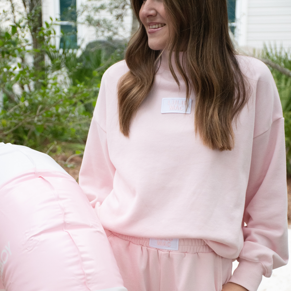 Lulu Mac Light Pink Terry Cloth Mockneck
