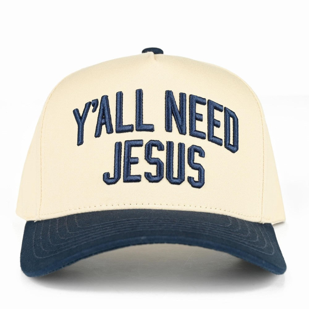 Navy | Y’all Need Jesus Embroidered Hat