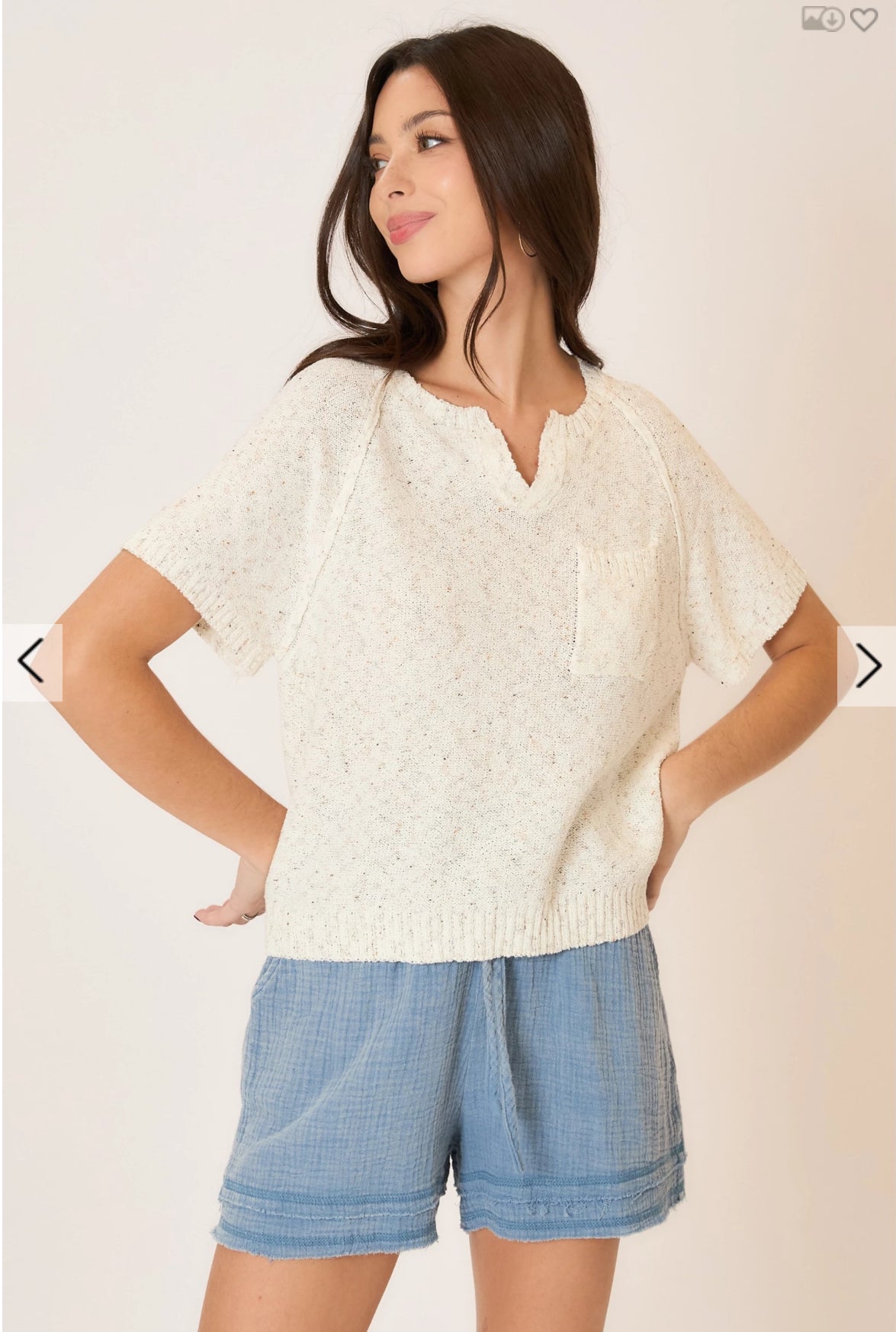 Light knit Melange 
Sweater Top