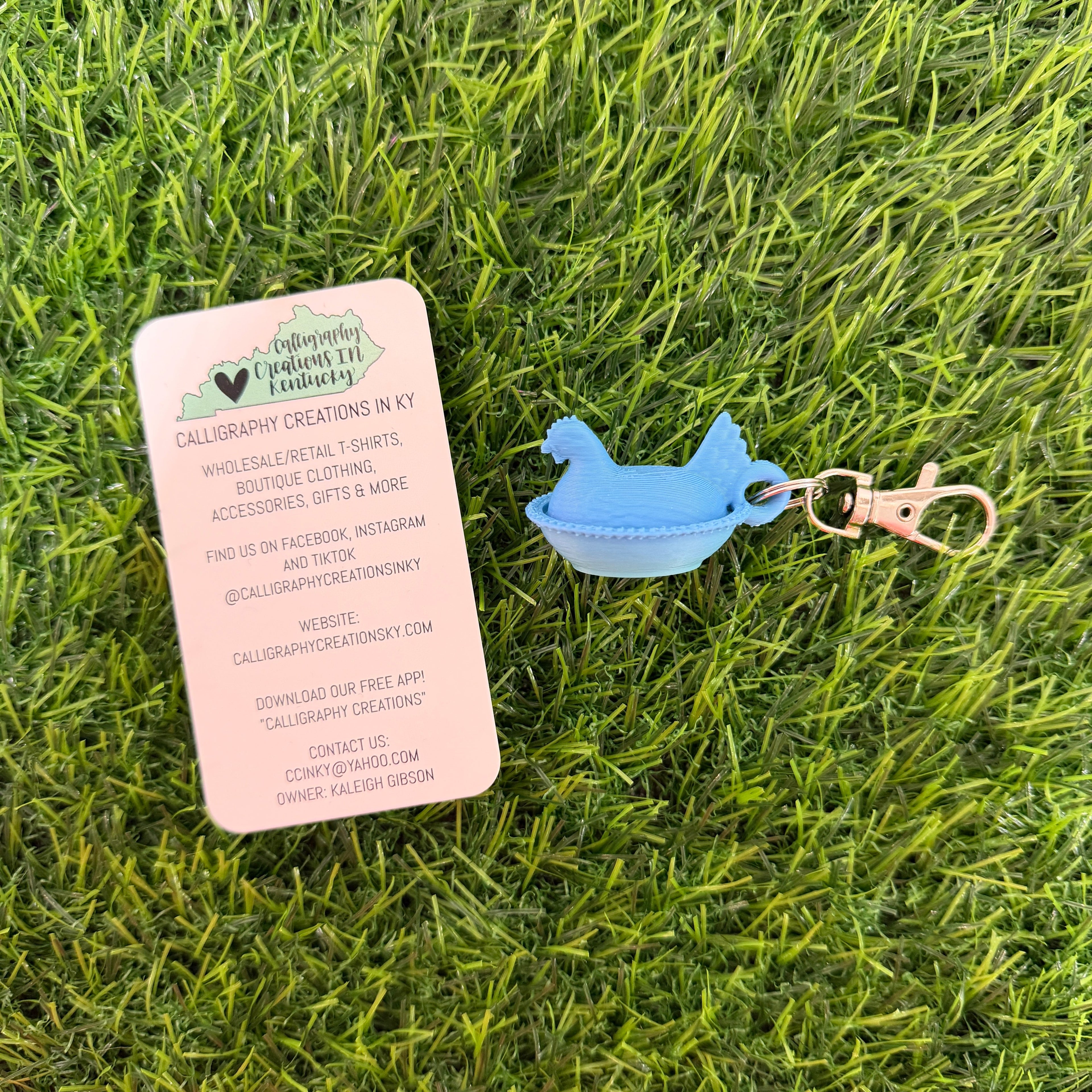 Teal/Blue Gradient | Hen Keychain