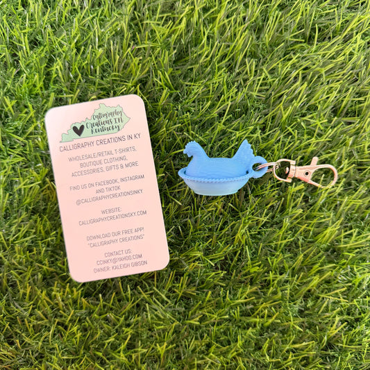 Teal/Blue Gradient | Hen Keychain