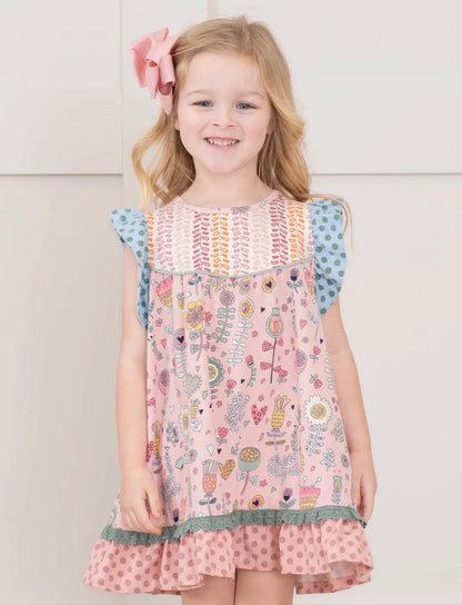 Rose Bloom Flutter Dress
