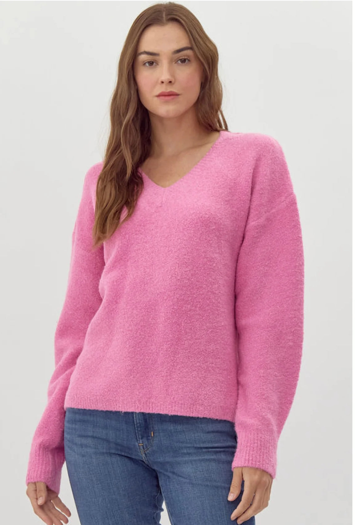 BB-Pink V-Neck Sweater