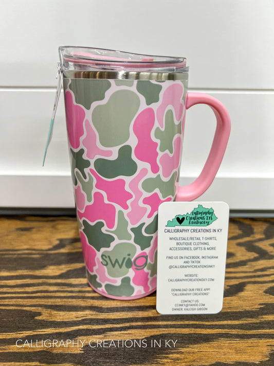 Blushing Camo 22 oz Swig Travel Mug