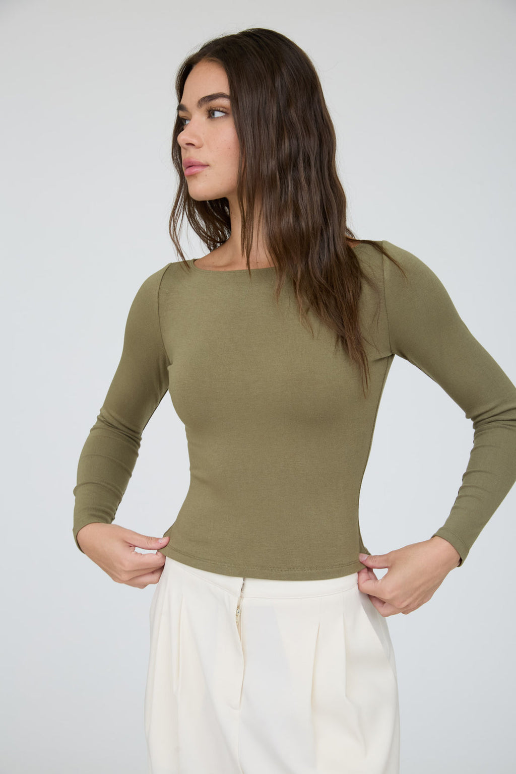 Blu Pepper-BOAT NECK LONG SLEEVE SOLID KNIT TOP