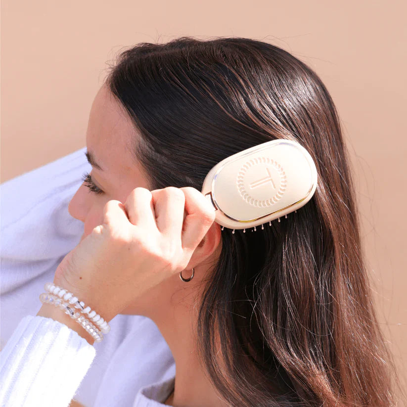 Teleties Mini Boar Bristle Hair Brush - Tan