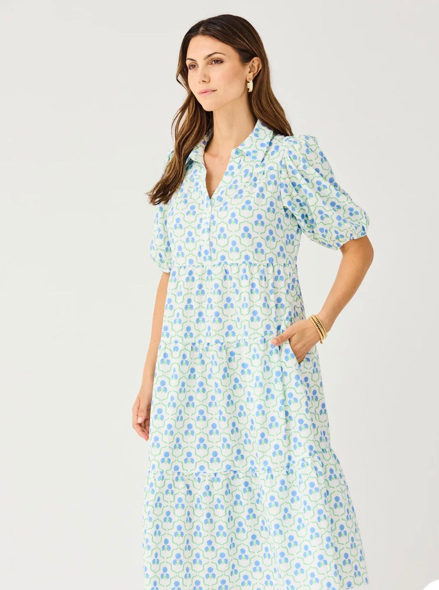 Mary Square Eloise - Sweetbriar Lattice Blue