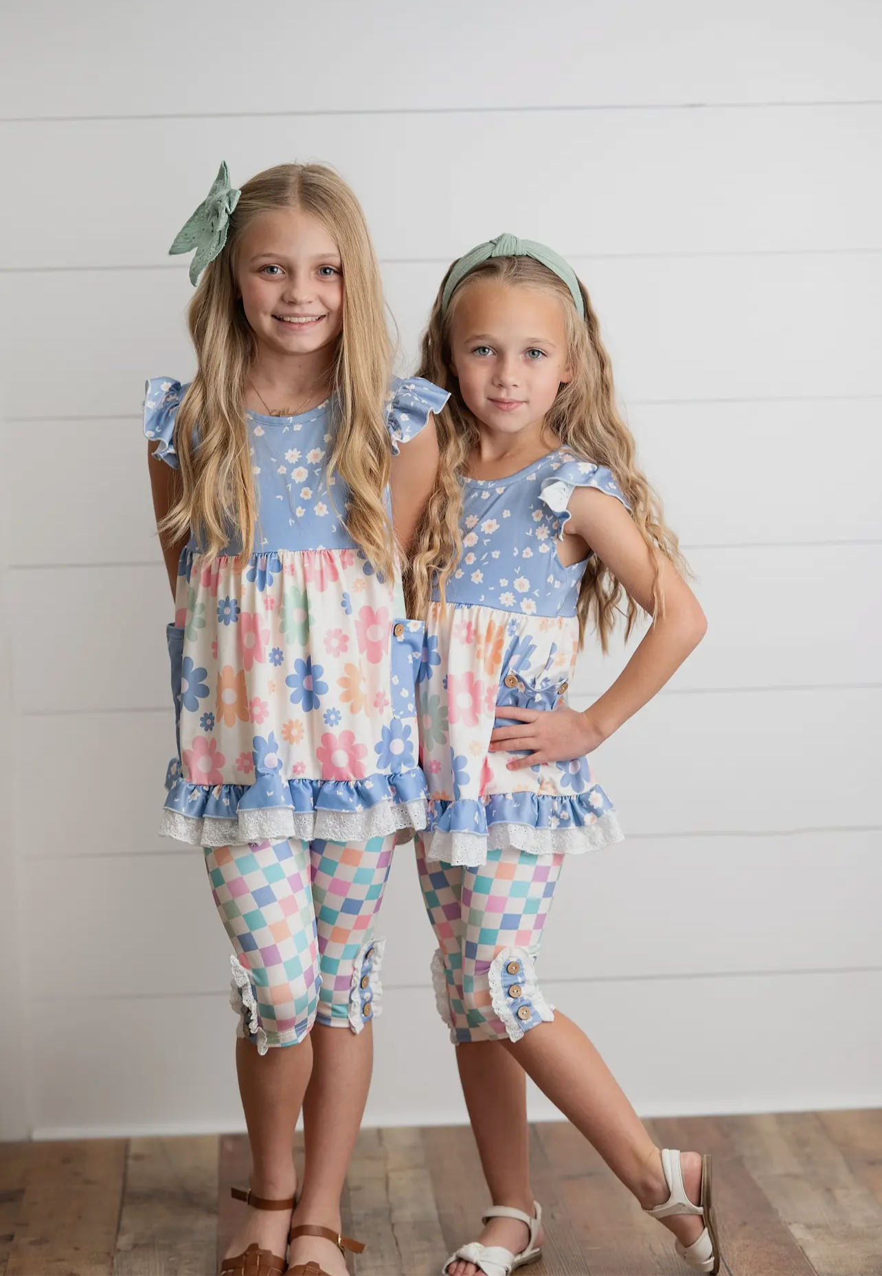 Girls Periwinkle Retro Capri Set