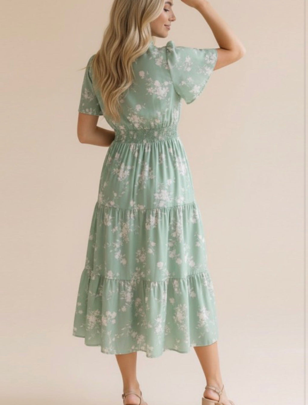 Sage Floral Dress
