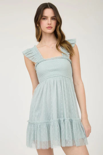 Polka Dot Tulle Mini Dress