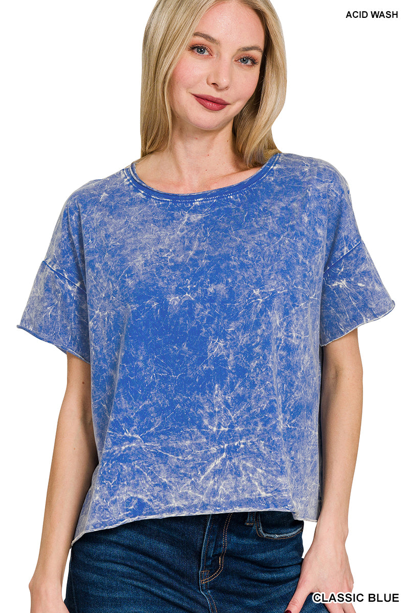 Crinkle Washed Cropped Boxed Tee