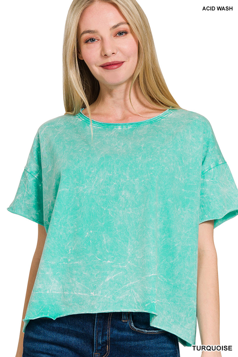 Crinkle Washed Cropped Boxed Tee