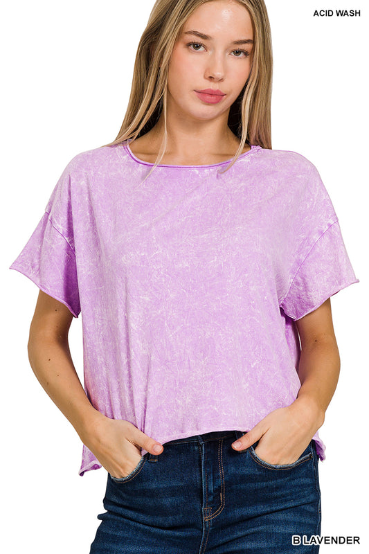 Crinkle Washed Cropped Boxed Tee