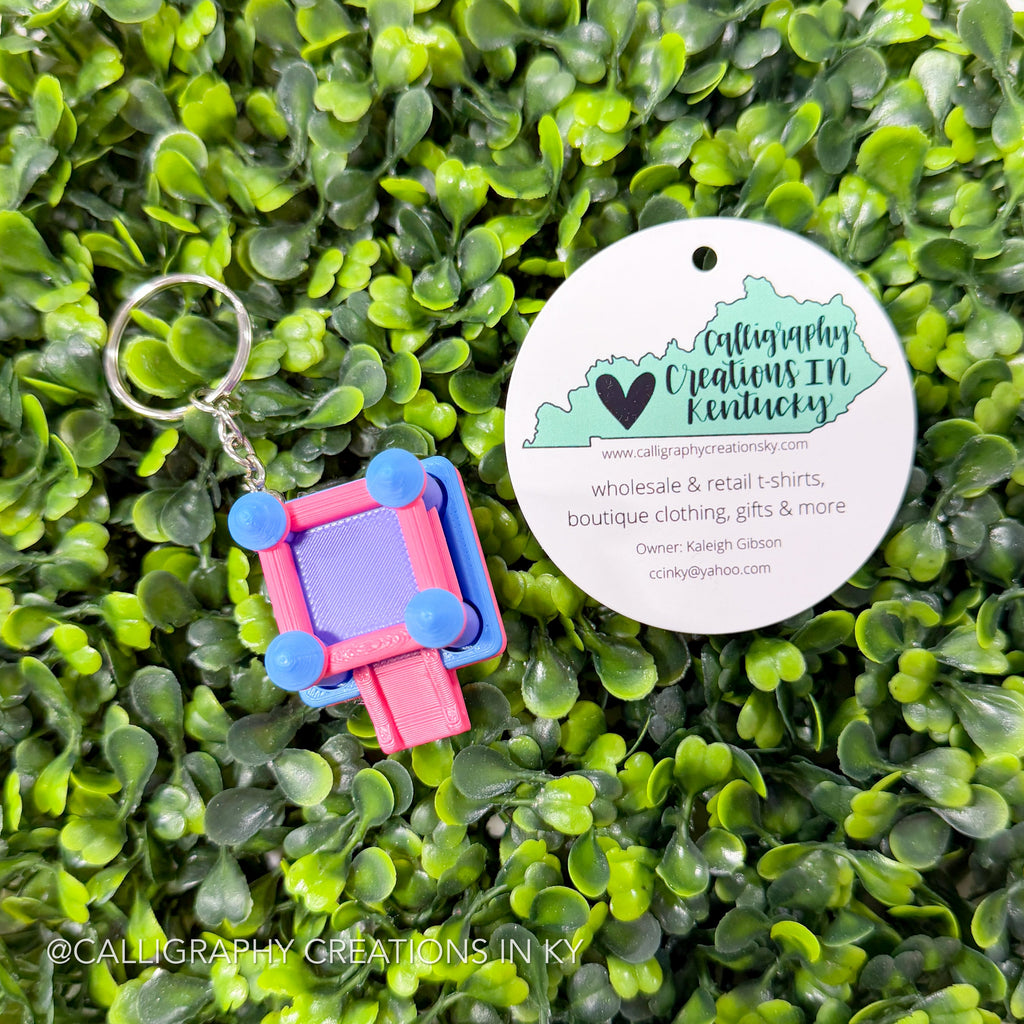 Bounce House Fidget Clicker Keychain